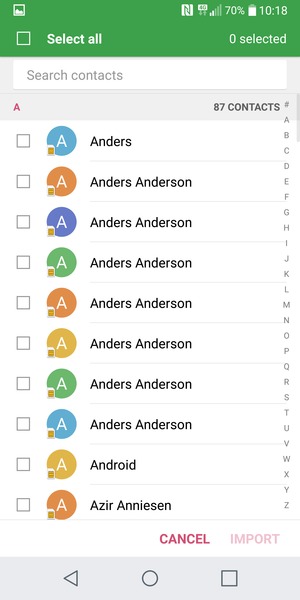 Check the Select all checkbox