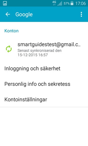 Tryck på ditt säkerhetskopieringskonto