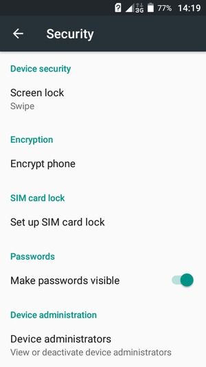 Select Set up SIM card lock