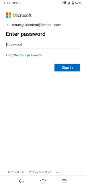 Enter your password and select Sign in