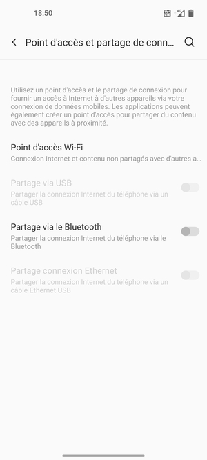 Sélectionnez Point d'accès Wi-Fi