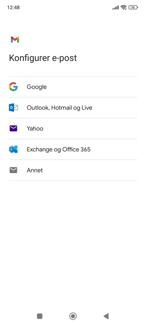 Velg Outlook, Hotmail og Live