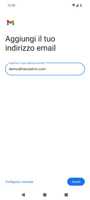 Inserisci il tuo indirizzo email e seleziona Avanti