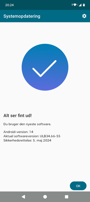 Hvis din telefon er opdateret, vælg OK