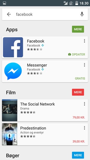 Vælg appen