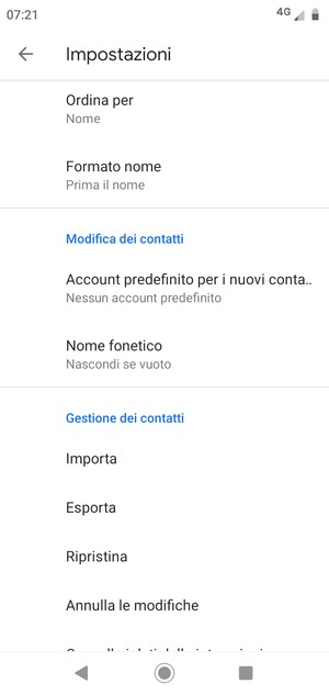 Scorri e seleziona Importa