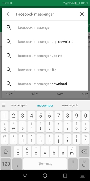 Enter the app name and select Search
