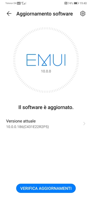 Se il tuo telefono è aggiornato, vedrai la seguente schermata