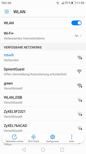 Sie sind nun mit dem WLAN-Netzwerk verbunden