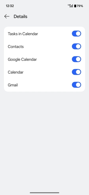 Make sure Contacts is selected