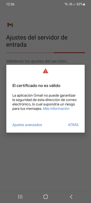 Seleccione Ajustes avanzados