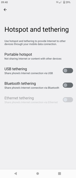 Select Portable hotspot