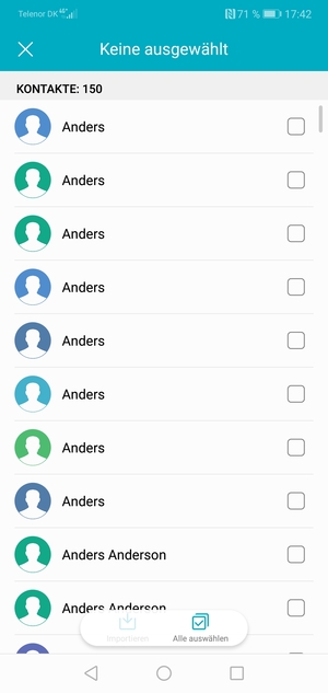 Aktivieren Sie das Kontrollkästchen Alle auswählen