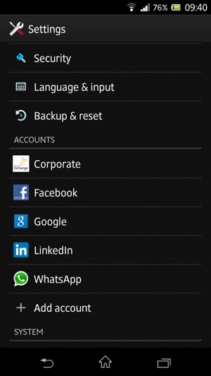 Return to the Settings menu and select Google