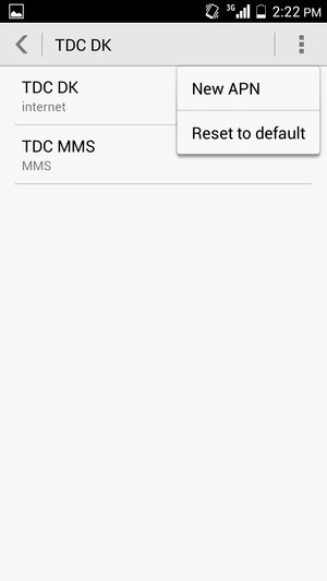 Select the Menu button and select Reset to default