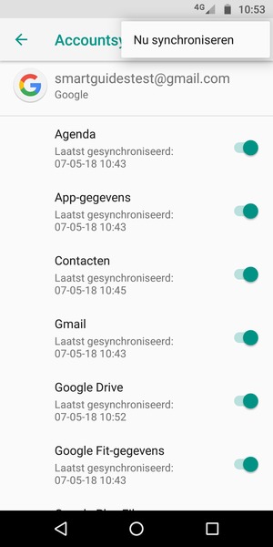Selecteer Nu synchroniseren