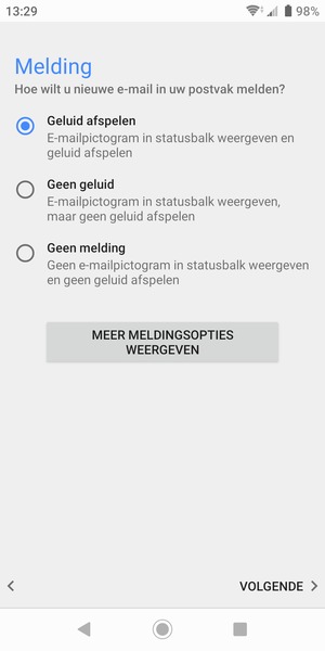 Selecteer uw voorkeursoptie en selecteer VOLGENDE