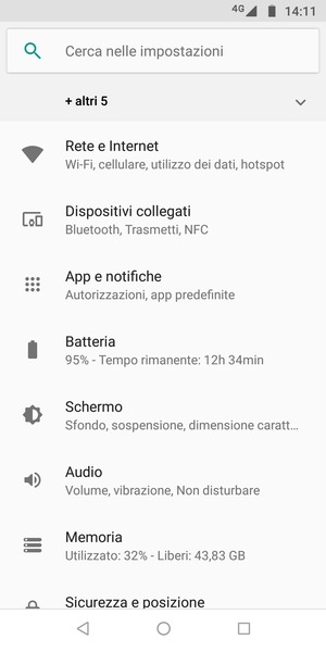 Seleziona Rete e Internet