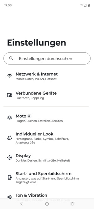 Wählen Sie Netzwerk & Internet