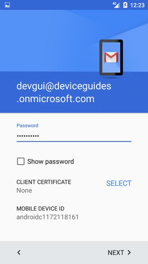 Enter your Password and select NEXT