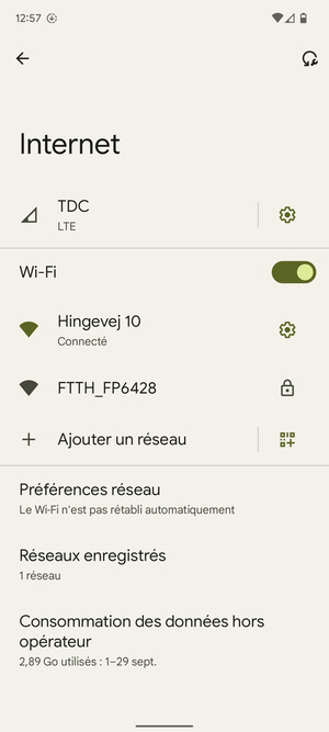 Vous êtes maintenant connecté au réseau Wi-Fi