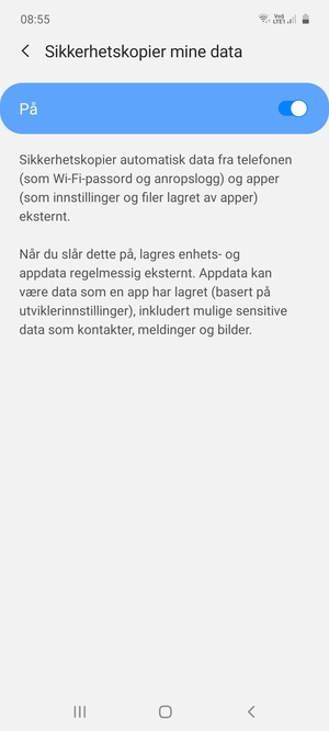 Velg tilbake-knappen