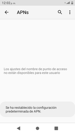El teléfono se reiniciará con la configuración predeterminada de Internet y MMS