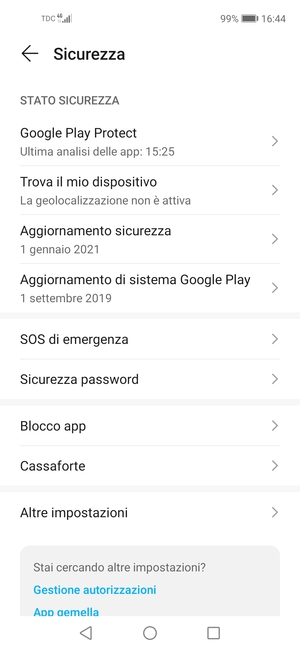 Seleziona Altre impostazioni