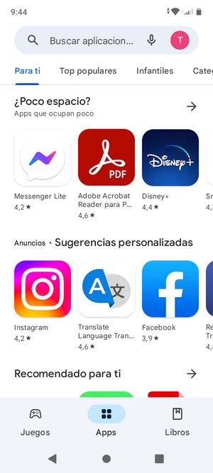 Seleccione la barra de Búsqueda