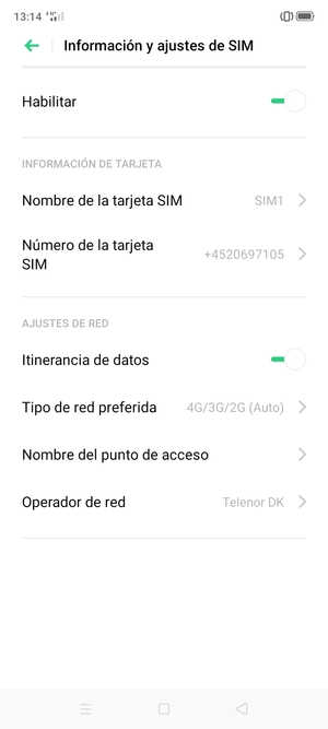 Activar o desactivar Itinérancia de datos
