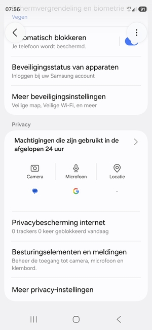 Scroll naar en selecteer Meer beveiligingsinstellingen