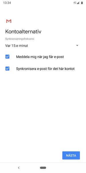 Välj NÄSTA