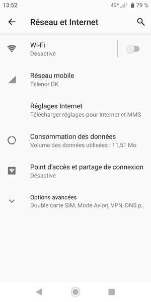 Sélectionnez Wi-Fi