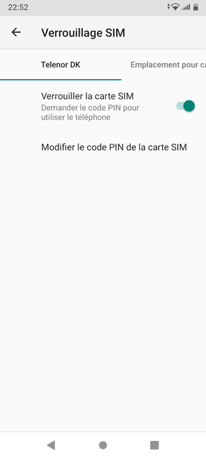 Sélectionnez Public puis Modifier le code PIN de la carte SIM