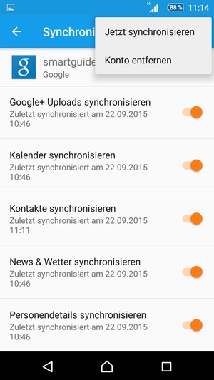 Wählen Sie Jetzt synchronisieren
