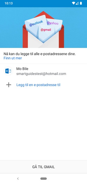 Velg GÅ TIL GMAIL