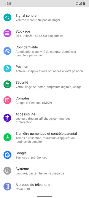 Faites défiler et sélectionnez Sécurité