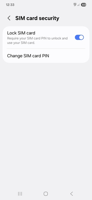Select Change SIM card PIN