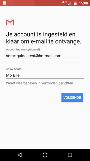 Geef uw account een naam en voer uw naam in. Selecteer VOLGENDE