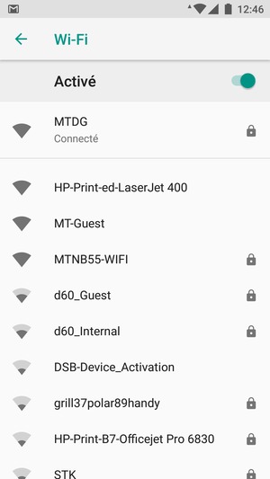 Vous êtes maintenant connecté au réseau Wi-Fi