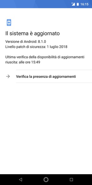 Seleziona Verifica la presenza di aggiornamenti