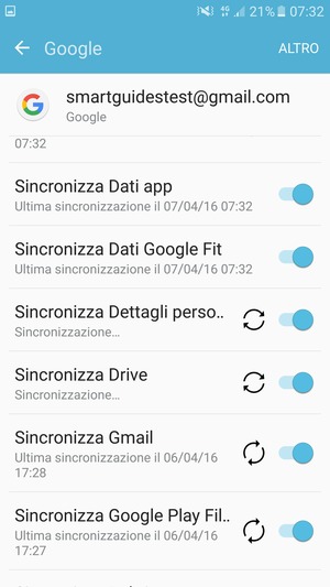 Le tue informazioni verranno sincronizzate