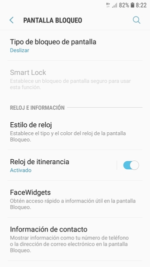 Seleccione Tipo de bloqueo de pantalla