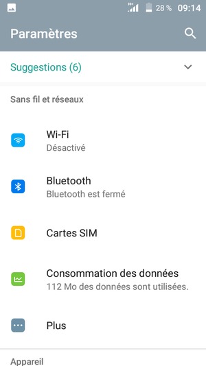 Sélectionnez Plus