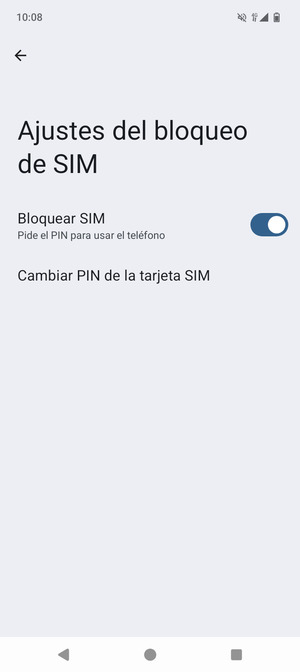 Seleccione Cambiar PIN de la tarjeta SIM