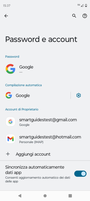 Seleziona il tuo account Google