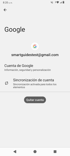 Seleccione Sincronización de cuenta