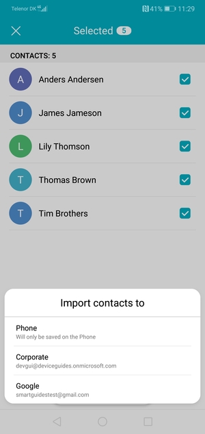 Select your Google account