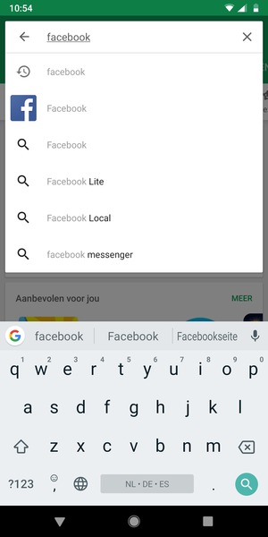Voer de app-naam in en selecteer Zoeken
