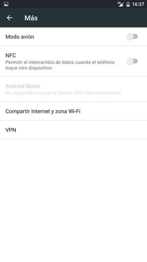 Seleccione Compartir Internet y zona Wi-Fi